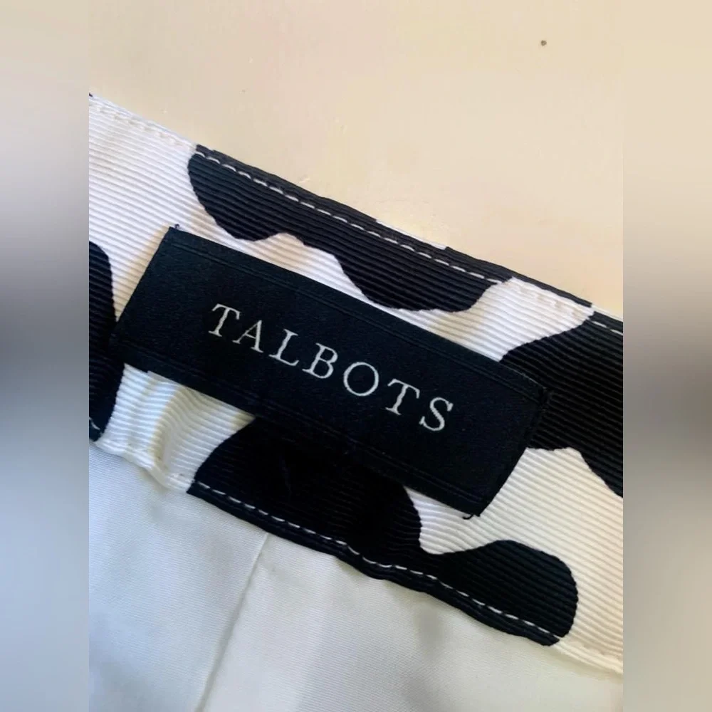 Talbots Black and White Leopard Print Midi Skirt - Picture 5 of 7